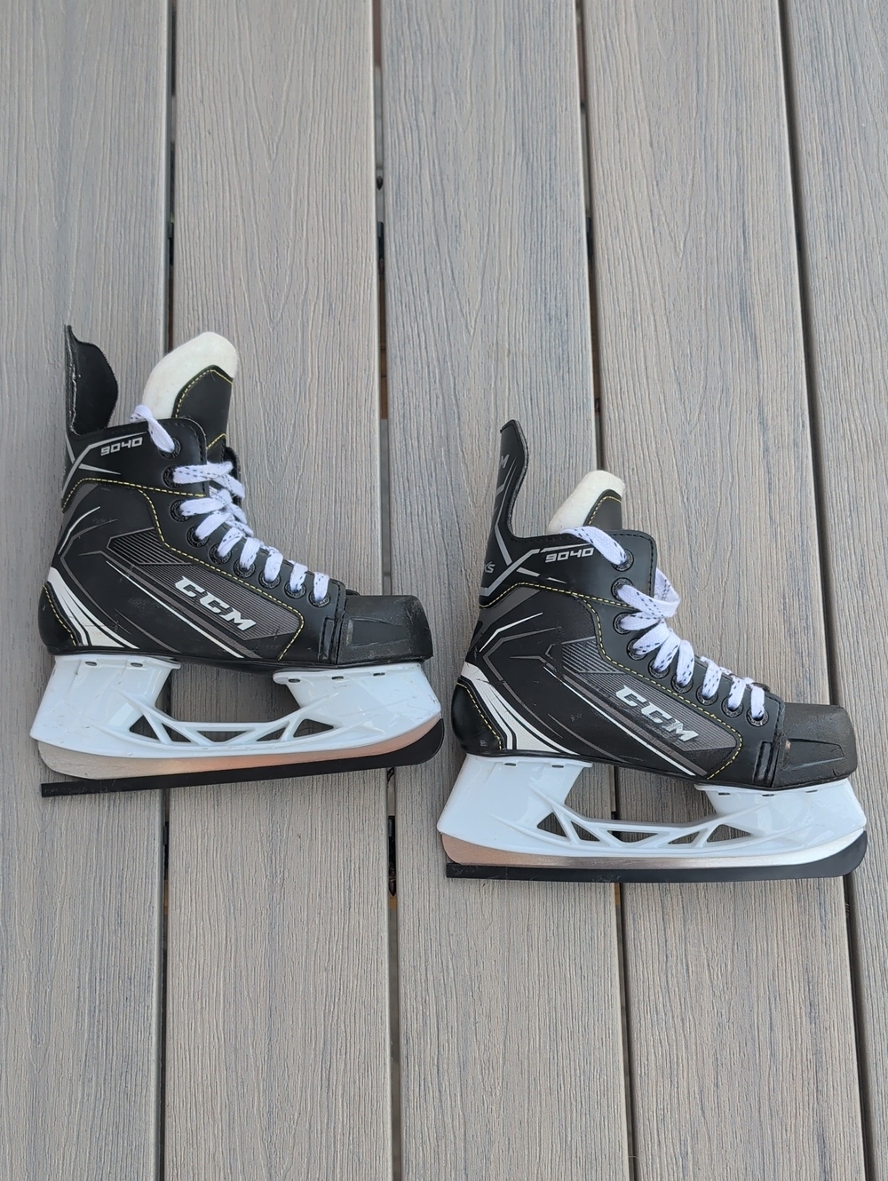 CCM Kids Black and White Ice Hockey Skates